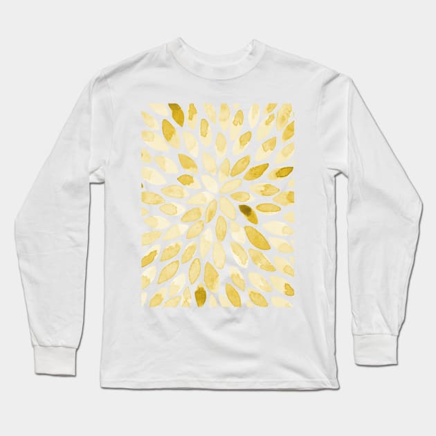 Watercolor brush strokes - yellow Long Sleeve T-Shirt by wackapacka